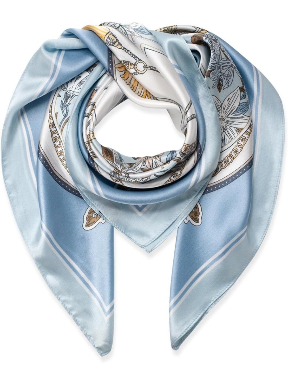 Luxurious 100% Mulberry Silk Scarf - Large Square Lightweight Headscarf & Shawl